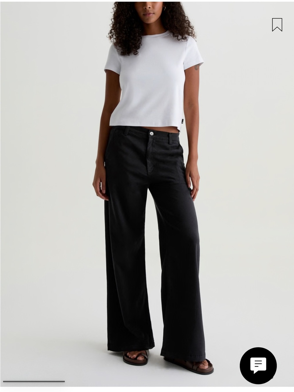 AG Caden Black Wide-Leg Pants. Size 27.